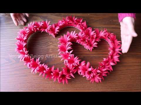 5 Beautiful Paper Flower Wall Hanging  Easy Wall Decoration Ideas   Paper craft