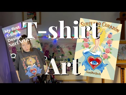 I Turned My Painting Into a Surf T-Shirt (Start to Finish)