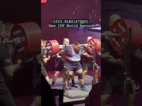 Jesus Olivares Scores 478-kg (1,053.8-lb) Raw Squat World Record #short #shortsvideo #powerlifting