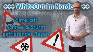 White Out! Schnee, Sturm &amp; massive Glätte durch Eisregen. Eiszeit im Nordwesten | #Wetter