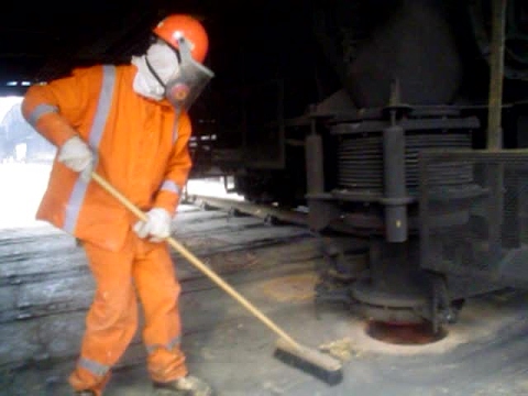 COKE OVENS Operation - (Top View) Opening LIDS/Charging Car