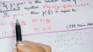 JEE Main 2021|1st September, Shift-2||Differential equation solution