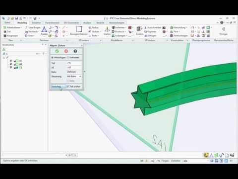 PTC Creo Elements Direct Modeling | Profile über Bahn erstellen