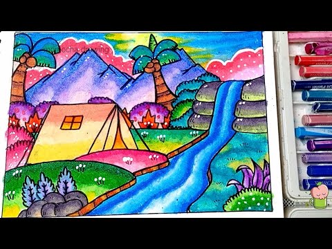  Cara Menggambar Pemandangan Hutan dengan Oil Pastels 