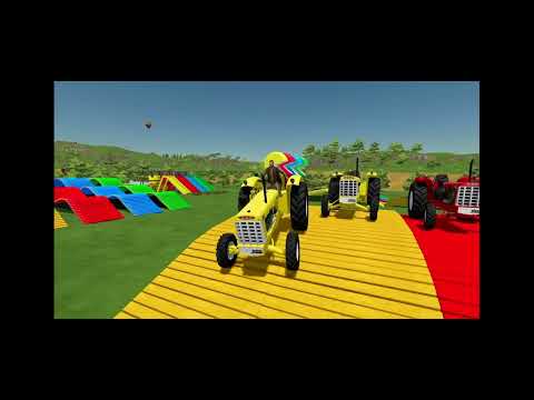 Transporting cows with colored iseki mini tractors of colors planes mini zetor