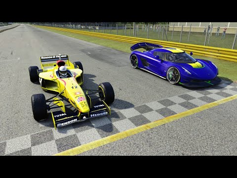 1997 F1 Jordan 197 Ralf Schumacher vs 2020 Koenigsegg Jesko at Monza Full Course