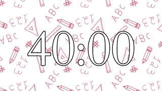 40 Minute Classroom Timer with School Bell Alarm | NO Music