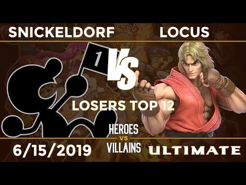 Heroes vs Villains: Losers Top 12 - BURG|Snickeldorf (Game & Watch) vs TGS|Locus (Ken)
