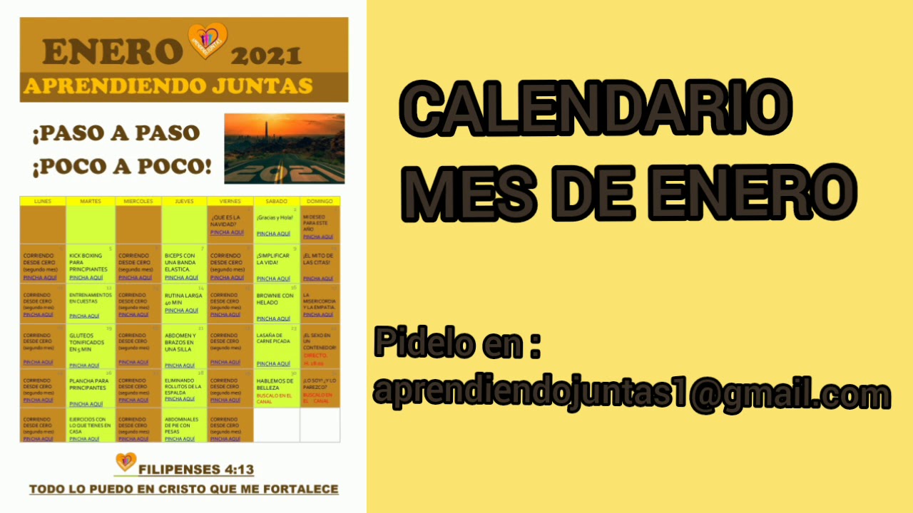 CALENDARIO ENERO 2021