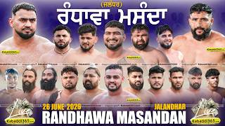 Randhawa Masandan (Jalandhar) Kabaddi Tournament 26 June 2026