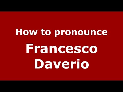 How to pronounce Francesco Daverio (Italian/Italy)  - PronounceNames.com