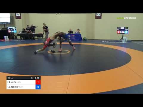 2018 Marine Corps US Open/UWW Junior Freestyle 70 Con 4 - AJ Jaffe (Harv) Vs. Jacori Teemer (Sunk)