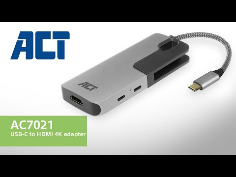ACT USB-C multiport adapter for 1 HDMI monitor, 1x USB-C, 2x USB-A, card reader