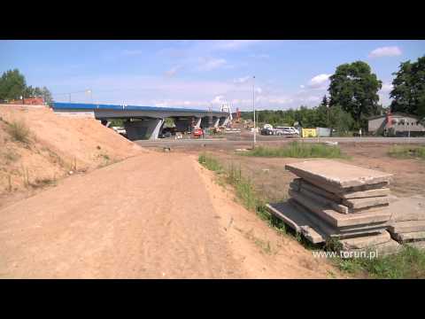 Most w Toruniu - lewobrzeżna część placu budowy