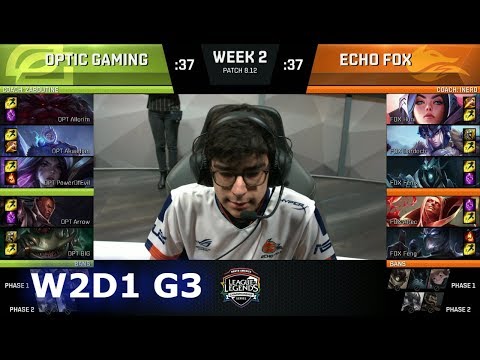 OpTic Gaming vs Echo Fox | Week 2 Day 1 S8 NA LCS Summer 2018 | OPT vs FOX W2D1