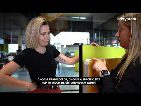 Fleksibel Dobbeltsidig Reklame | adFrame DTF – Frittstående tekstilramme med utskiftbart trykk