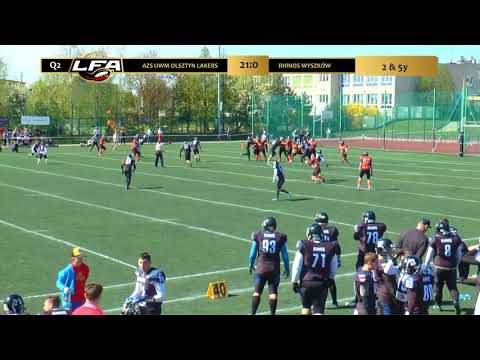 Skrót meczu AZS UWM Olsztyn Lakers - Rhinos Wyszków | 28:7