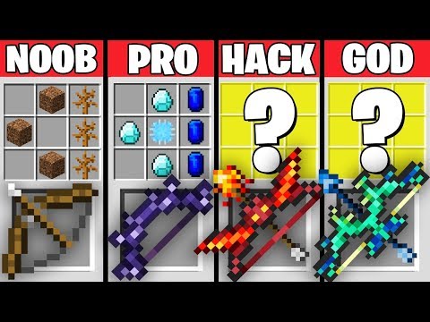 Minecraft Battle : EPIC BOW CRAFTING CHALLENGE - NOOB vs PRO vs HACKER vs GOD in Minecraft Animation