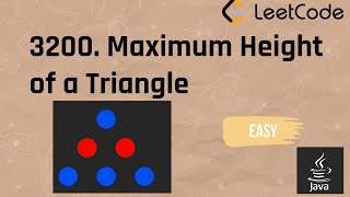 YouTube video '3200. Maximum Height of a Triangle #leetcode #googleinterview #dsa #dsalgo #programming #dsa #coding'
