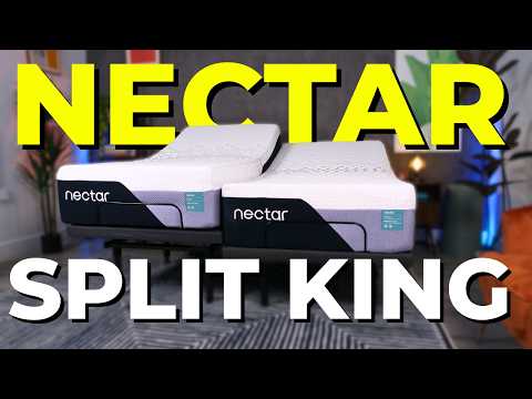 Split King Adjustable Bed Frame with Massage + 14 Inch Grey Gel Medium Firm Memory Foam Mattress,Voice control, Head/Foot Incline, Adjustable legs, LED Light, Anti-Snore/0 Gravity,Thickened Foam Frame video review thumbnail