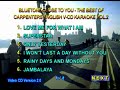 Blue Tone The Best Of Carpenters Songlist