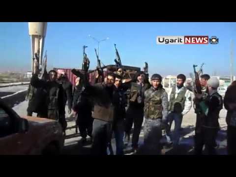 فرحة مقاتلي كتيبة العز بن عبد السلام بعد السيطرة على مقرات النظام في محافظة حلب