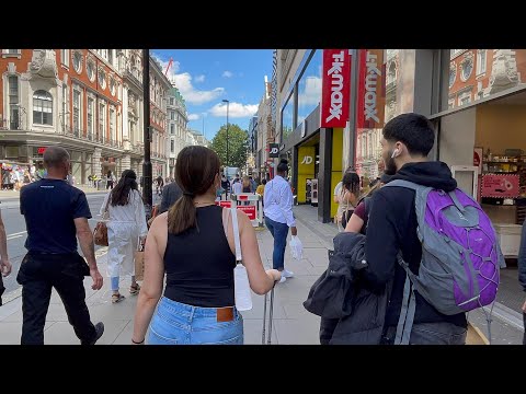 London Summer Walk-August 2021| Sunny afternoon Stroll In Oxford Street [4k HDR]