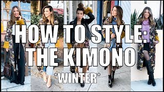 5 Ways To Wear a KIMONO! - Winter Outfits - by Orly Shani