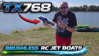 Watch this RC Boat Zoom Across the Lake!! | TX768 Brushless RC Jet Boat Review