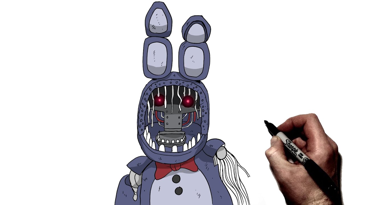 How To Draw Withered Bonnie | Step By Step | FNAF 2