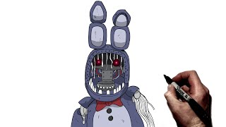 How To Draw Withered Bonnie | Step By Step | FNAF 2