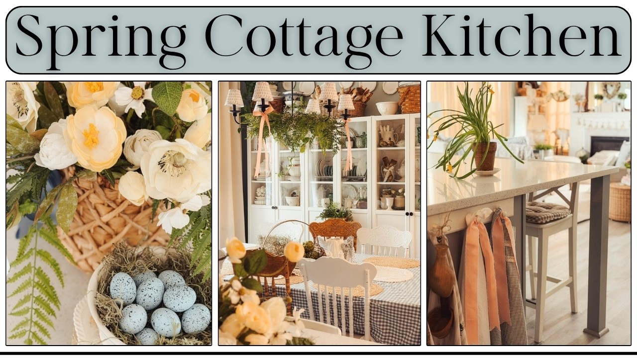Cottage Style Spring Kitchen | Affordable Spring Decorating | Decorate with Me