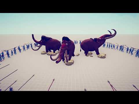 100x Spear Thrower vs 3x Mammoth - Totally Accurate Battle Simulator