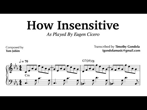 Brazilian Jazz Transcription- Eugen Cicero plays How Insensitive