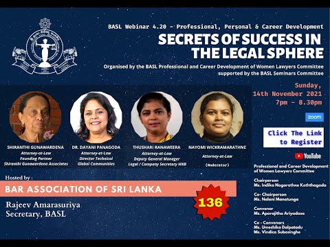136th BASL (Series 4) - Secrets of Success in Legal Sphere