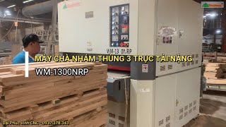 Máy chà nhám thùng tải nặng bàn rộng 1,3 mét có  trục bào WM-1300NRP