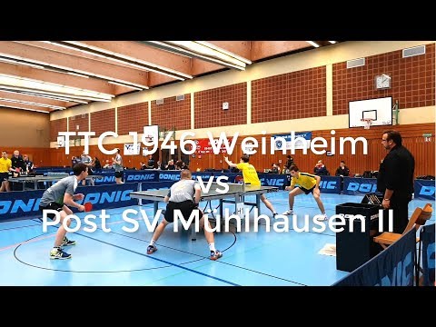 3. Bundesliga: TTC 1946 Weinheim vs Post SV Mühlhausen II [ 2018/2019 ]