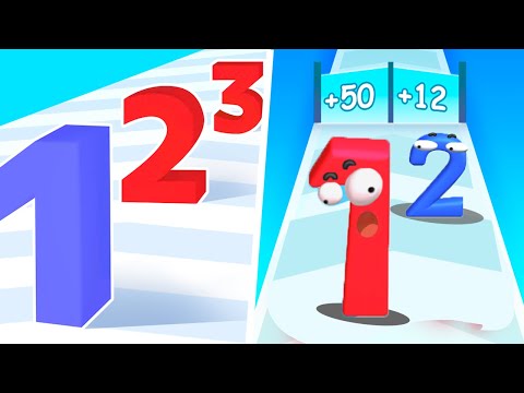 ⭐Number Games in Math Race 3D All Levels Satisfying Mobile Game (iOS, Android Gameplay) Number Plus