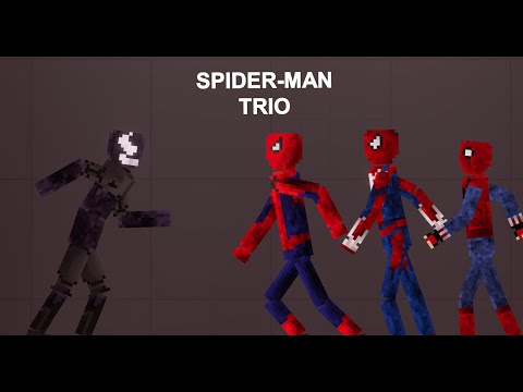 Armor Venom VS Spider-Man Trio Multiverse In People Playground
