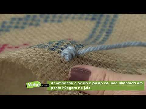 Almofada em ponto húngaro na juta - Ana Maria Sousa (dia 29 08 2019)