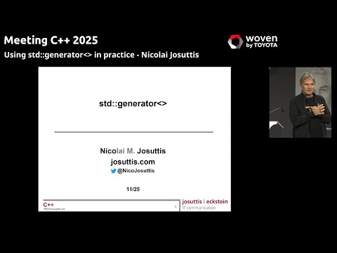 C++23: using std::generator in practice - Nicolai Josuttis - Meeting C++ 2025