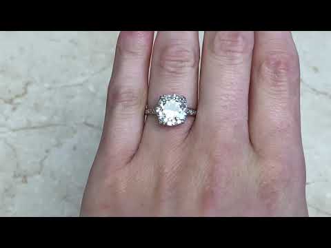 Art Deco Era 4.04ct Center Old European Cut Diamond Engagement Ring - Albi Ring - Hand Video
