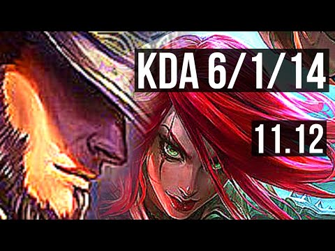 TWISTED FATE vs KATARINA (MID) | 6/1/14, 500+ games, 1.0M mastery | NA Diamond | v11.12