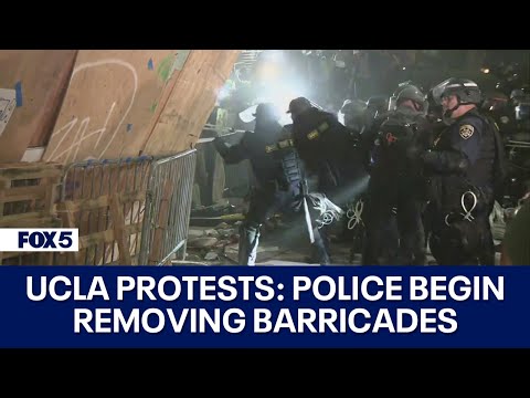 UCLA CAMPUS PROTESTS: Police move in and begin dismantling pro-Palestinian  encampment