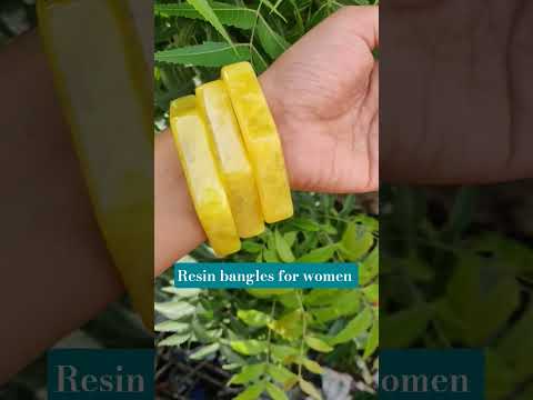 Bright Yellow Resin Bangle for Women and Girls