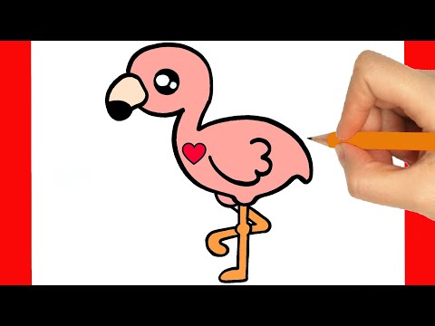 comment dessiner un flamant rose - dessins kawaii - comment dessiner des animaux