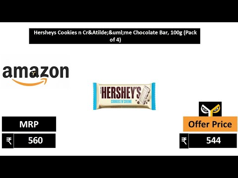 Hersheys Cookies n Cr&Atilde;&uml;me Chocolate Bar, 100g Pack of 4