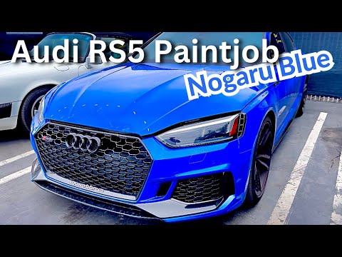 2019 Audi RS5 Front End Damage - Spraying Nogaru Blue with PPG Paint