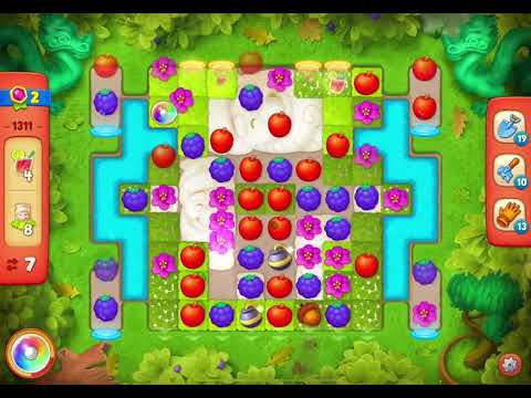 GardenScapes Level 1311 no boosters (14 moves)