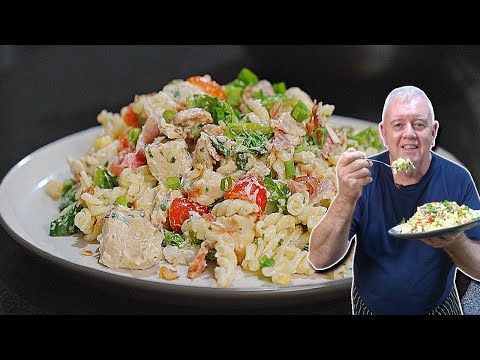 EASIEST Creamy Chicken Bacon Ranch Pasta Salad – Good Anytime of the Year!